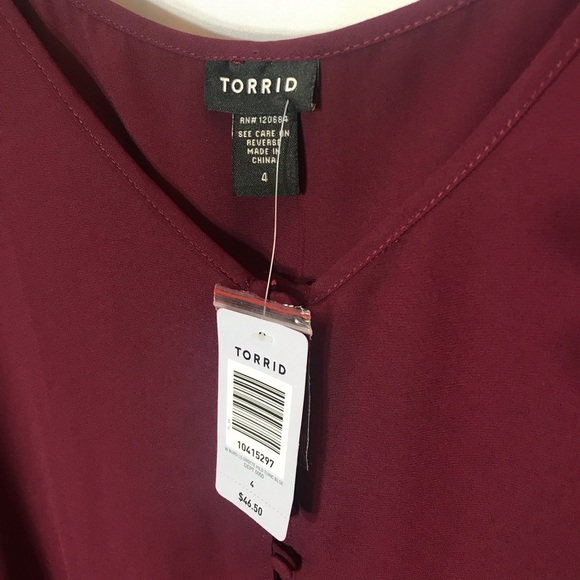 SOLD Torrid Georgette Hi-Lo Tunic Blouse - Picture 7 of 8